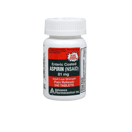 Aspirin (NSAID) 81 mg.240db