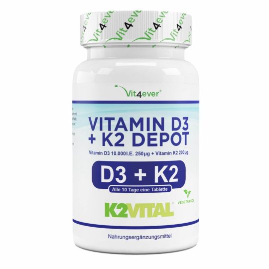 D3-vitamin 10 000 NE + K2-vitamin 200 mcg - 100 tabletta