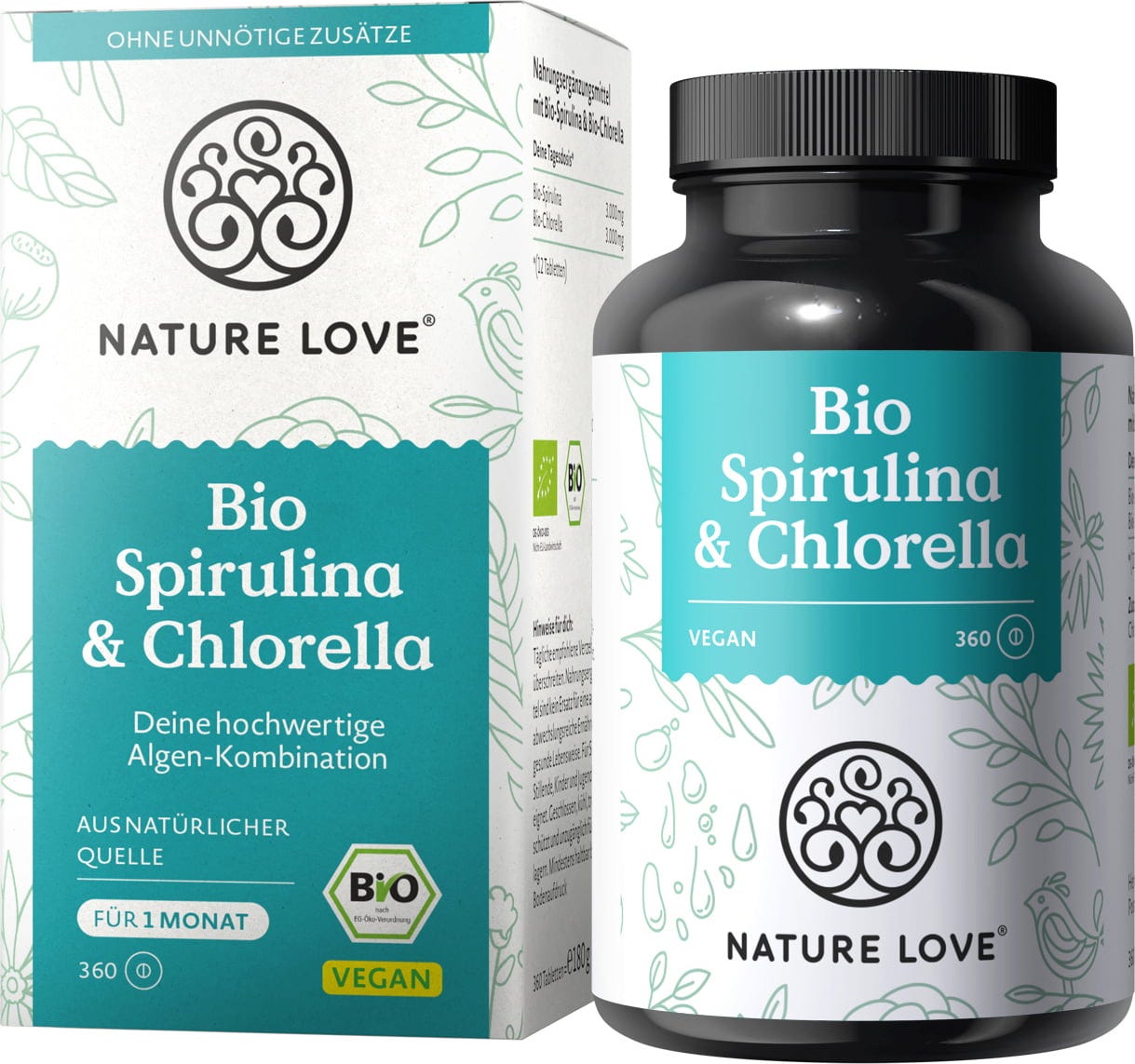 Bio spirulina és chlorella (360 tabletta)